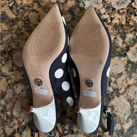 Tory Burch Sling Back Pump Spencer Navy - Picture 7 of 8